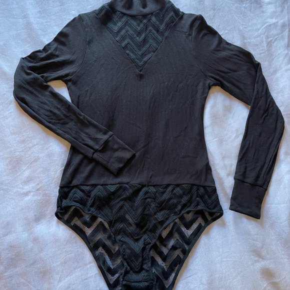 Else Chevron Cashmere Bodysuit - Black - Picture 5 of 5